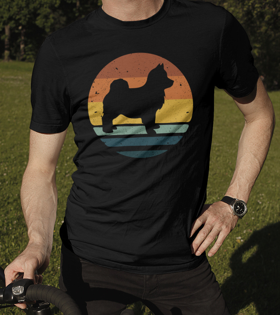Pomsky Vintage Dog Sunset T-Shirt