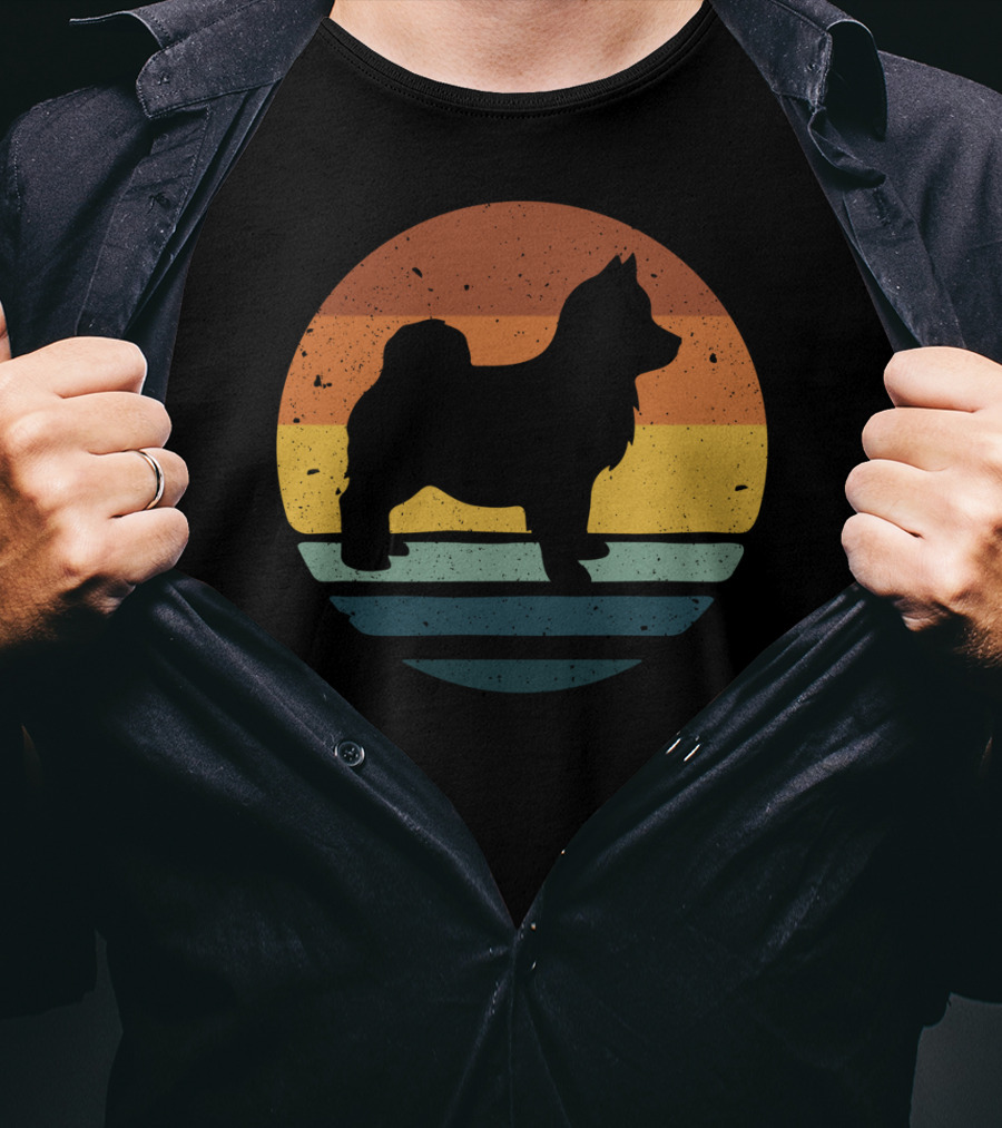 Pomsky Vintage Dog Sunset T-Shirt