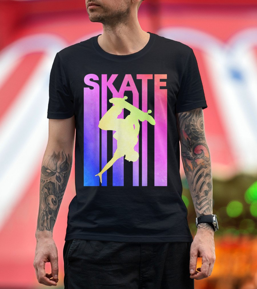 SKATE Retro Skateboard Backflip Vintage T-Shirt