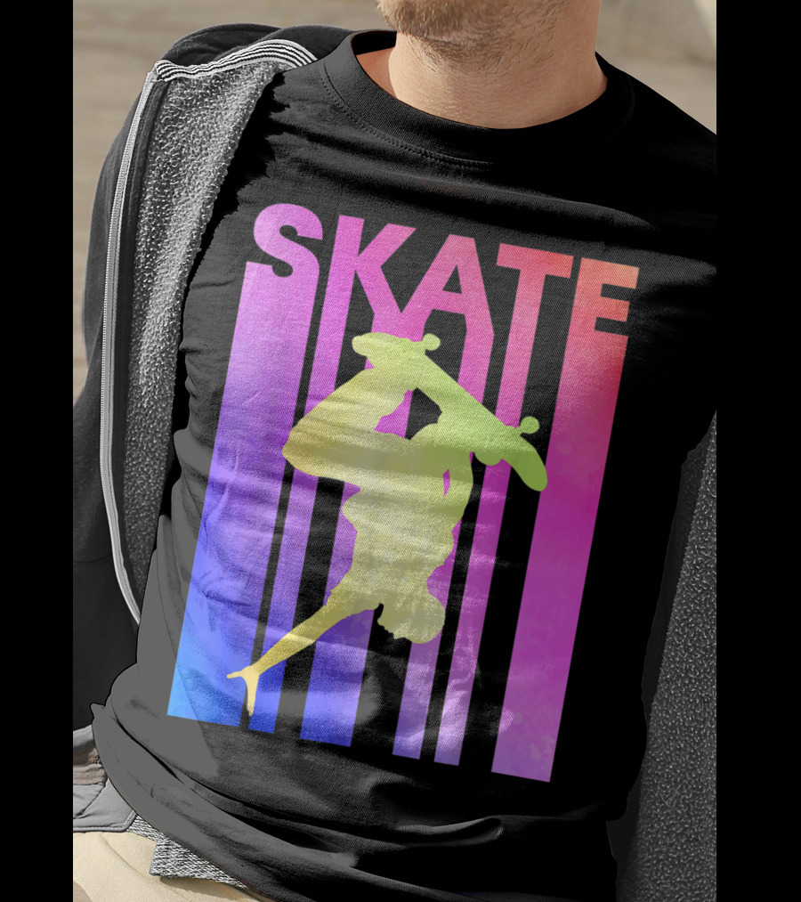 SKATE Retro Skateboard Backflip Vintage T-Shirt