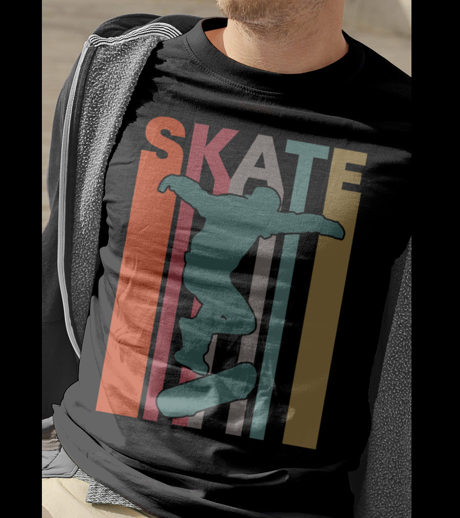 Retro Skate Skateboarder Vintage 70S 80S Skateboarding T-Shirt