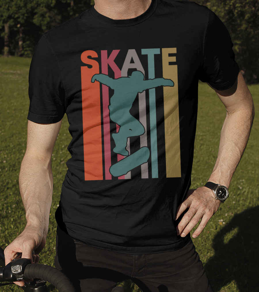 Retro Skate Skateboarder Vintage 70S 80S Skateboarding T-Shirt