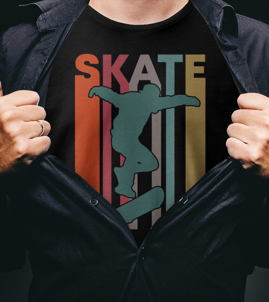 Retro Skate Skateboarder Vintage 70S 80S Skateboarding T-Shirt