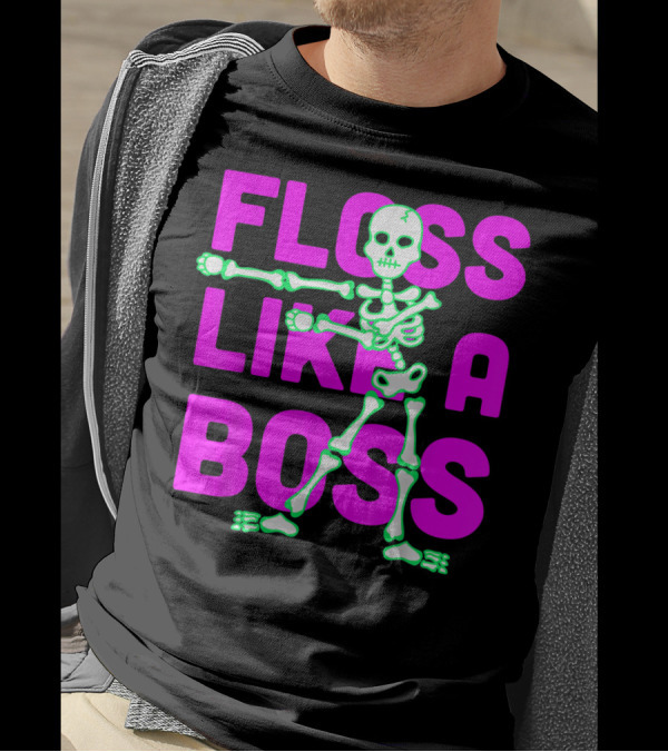 FLOSS LIKE A BOSS Skeleton Glow Dance T-Shirt