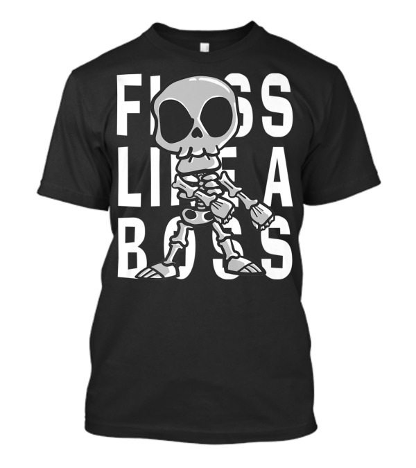Floss Like A Boss Skeleton Flossing Skull Halloween T-Shirt