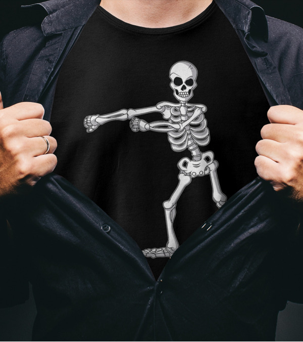 Flossing Skeleton Funny Halloween Dance T-Shirt