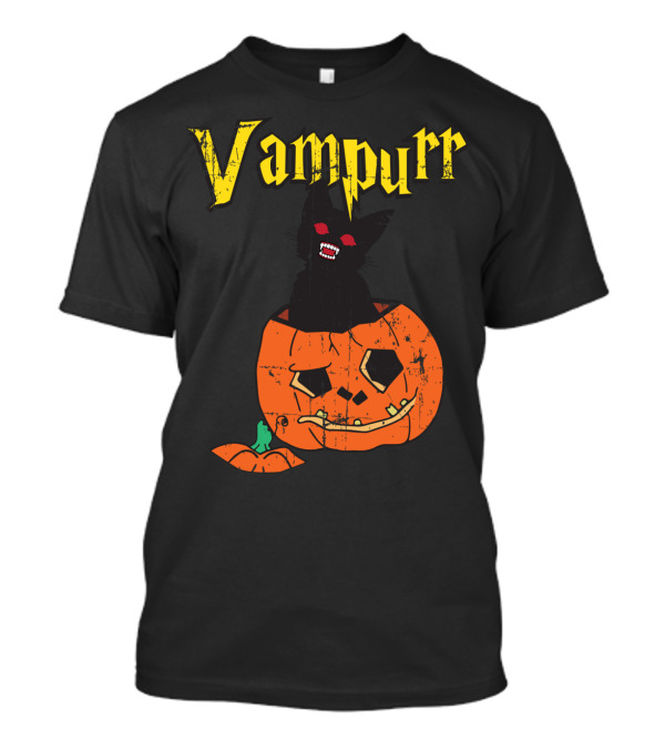 Vampurr Funny Cat Vampire Halloween Kitten Lovers T-Shirt