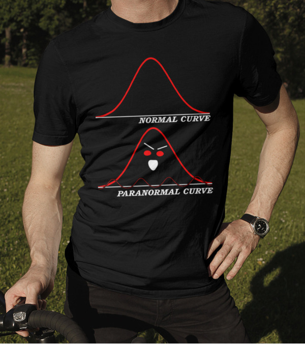Normal Curve Versus Spooky Paranormal Curve For Math Nerd Halloween Fun T-Shirt