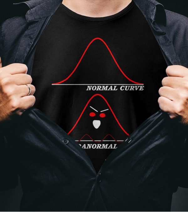Normal Curve Versus Spooky Paranormal Curve For Math Nerd Halloween Fun T-Shirt