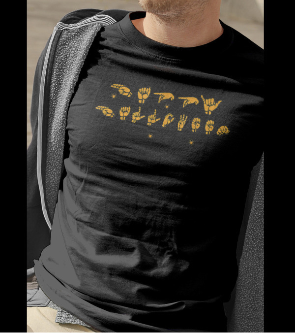 Happy Halloween Spiderweb Sign Language T-Shirt