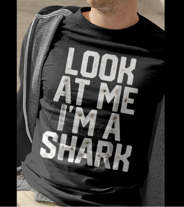 Funny Lazy Halloween Look At Me I'm A Shark T-Shirt