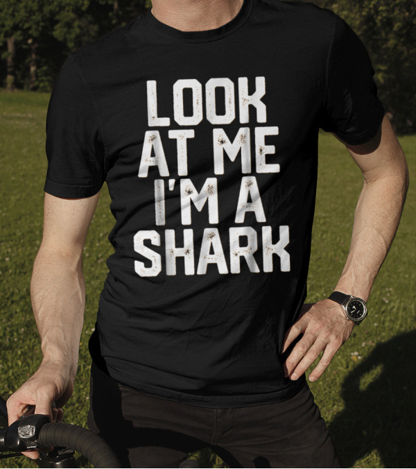Funny Lazy Halloween Look At Me I'm A Shark T-Shirt