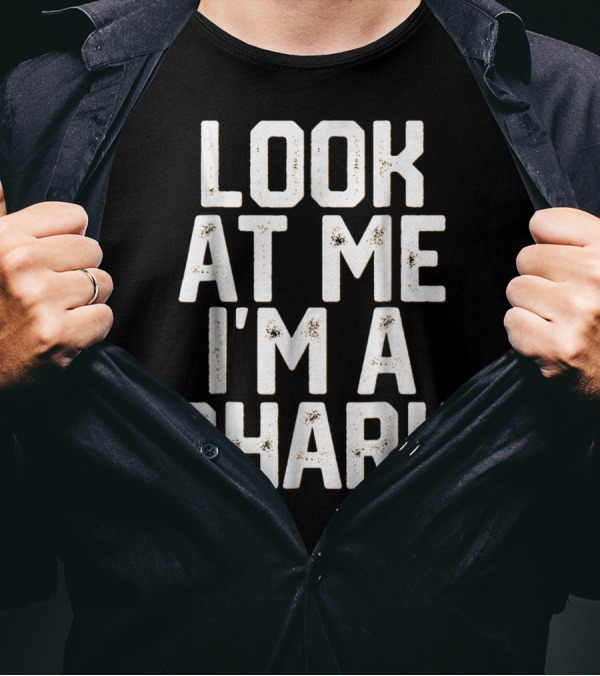 Funny Lazy Halloween Look At Me I'm A Shark T-Shirt