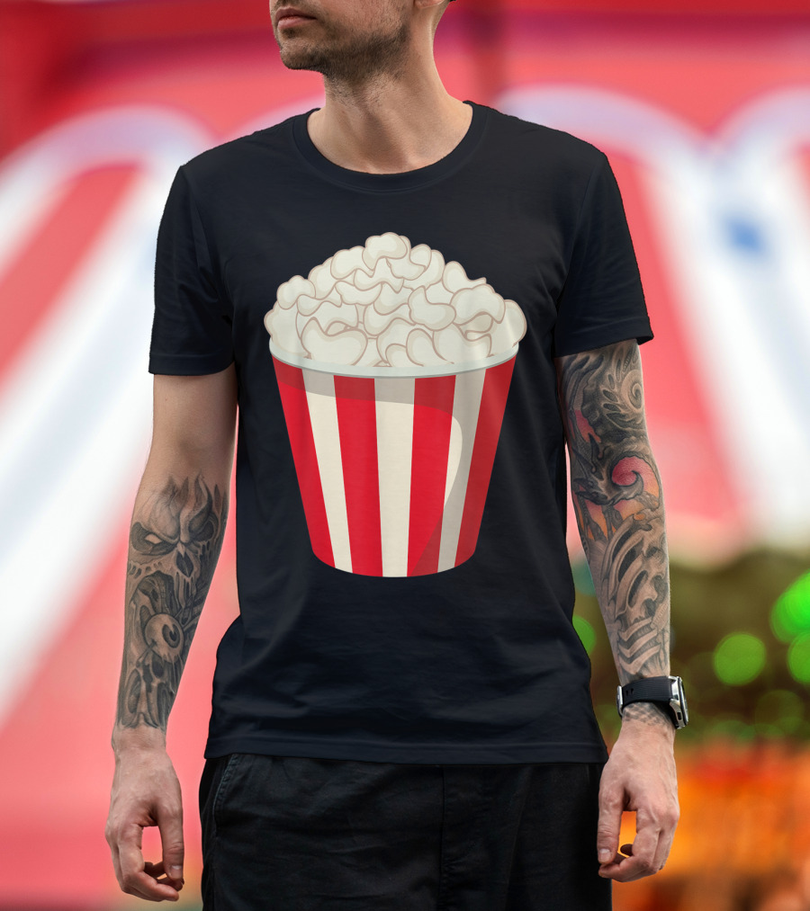 Funny Popcorn Halloween Snack Last Minute Costume Idea T-Shirt