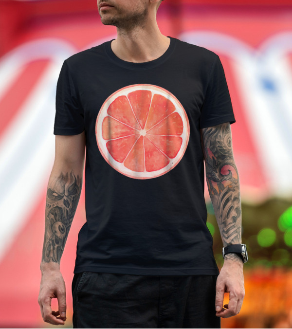Premium T-Shirt: Grapefruit Slice Fruit Halloween Costume Cute Vegan T-Shirt Grapefruit Slice Fruit Halloween Costume Cute Vegan T-Shirt