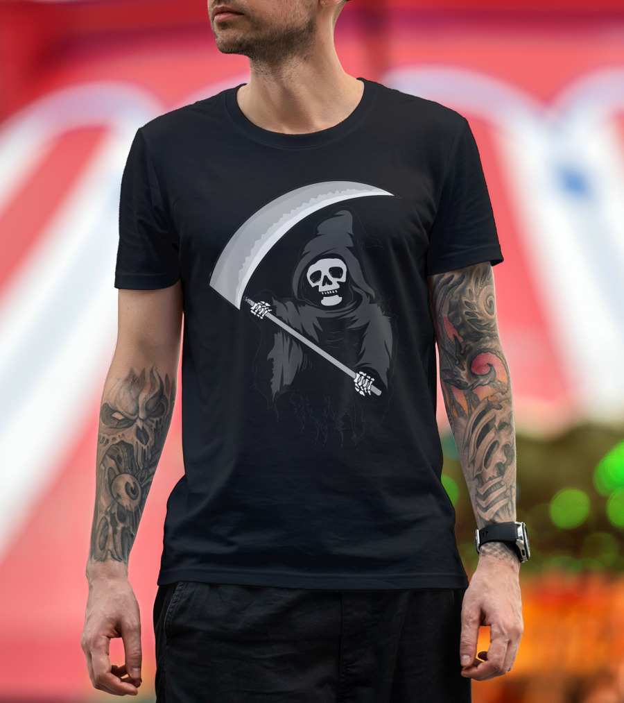 Grim Reaper Dark Humor Cute Halloween T-Shirt