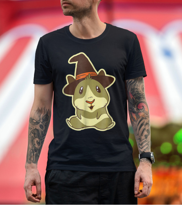 Premium T-Shirt: Guinea Pig Witch Halloween Hat T-Shirt Guinea Pig Witch Halloween Hat T-Shirt