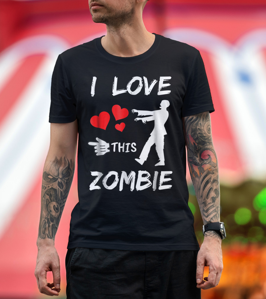 Halloween I Love This Zombie Matching Couple Hubby T-Shirt