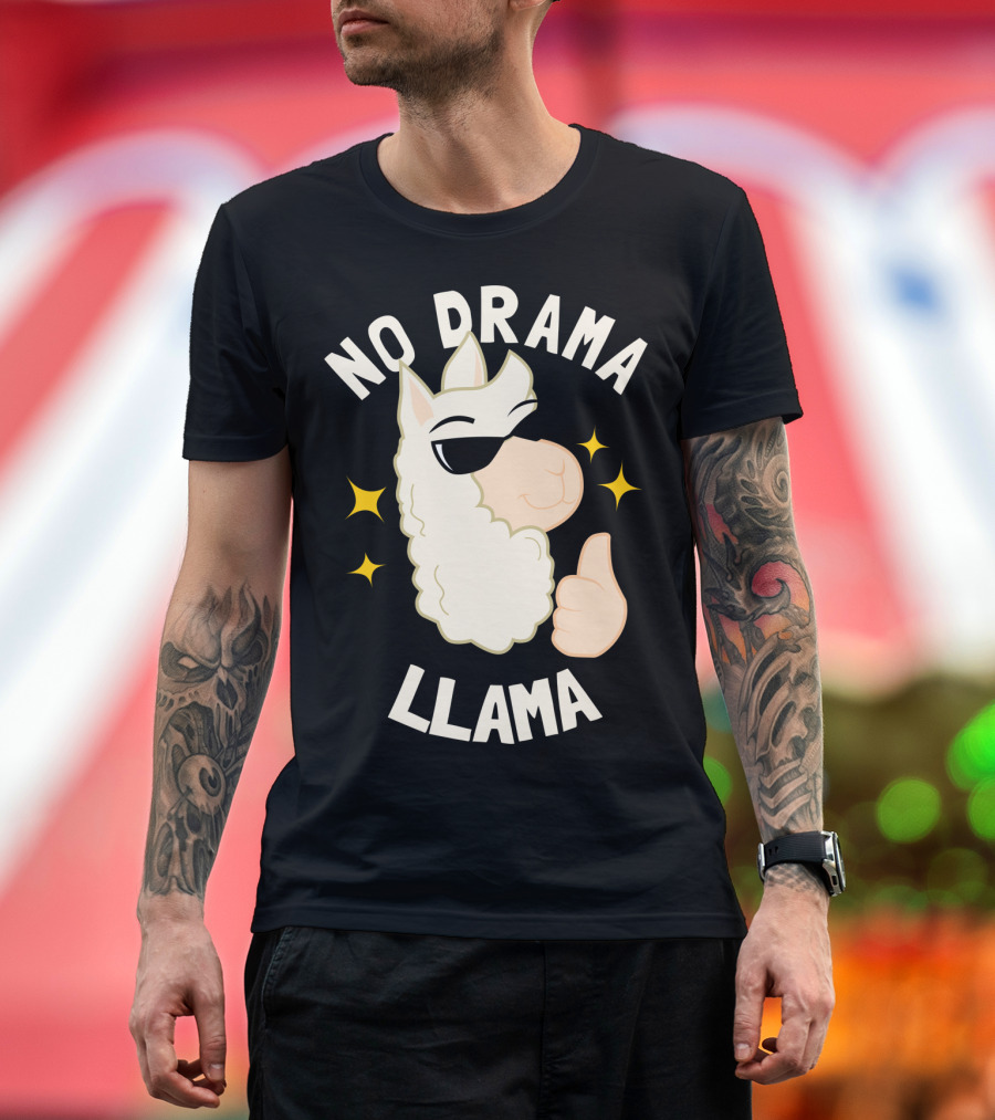No Drama Llama Thumbs Up Sunglasses Llama T-Shirt