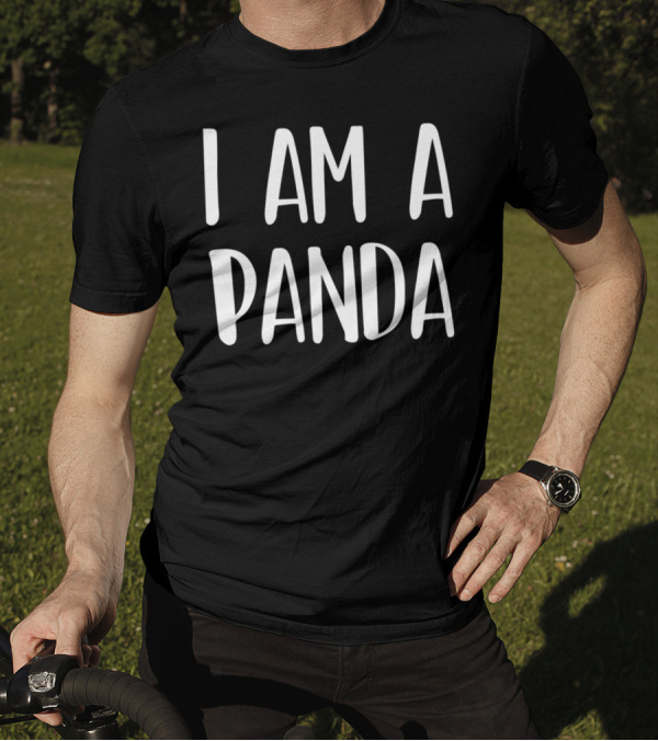 I Am A Panda Costume Halloween I'm Lazy Easy T-Shirt