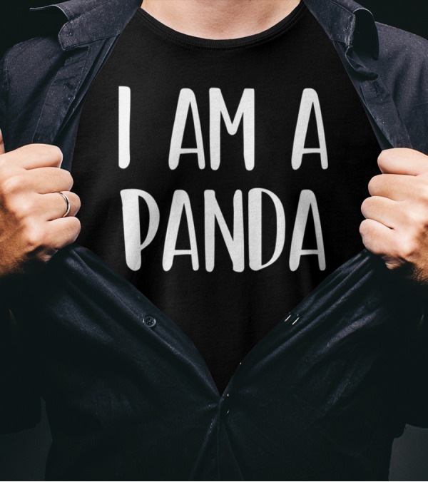 I Am A Panda Costume Halloween I'm Lazy Easy T-Shirt