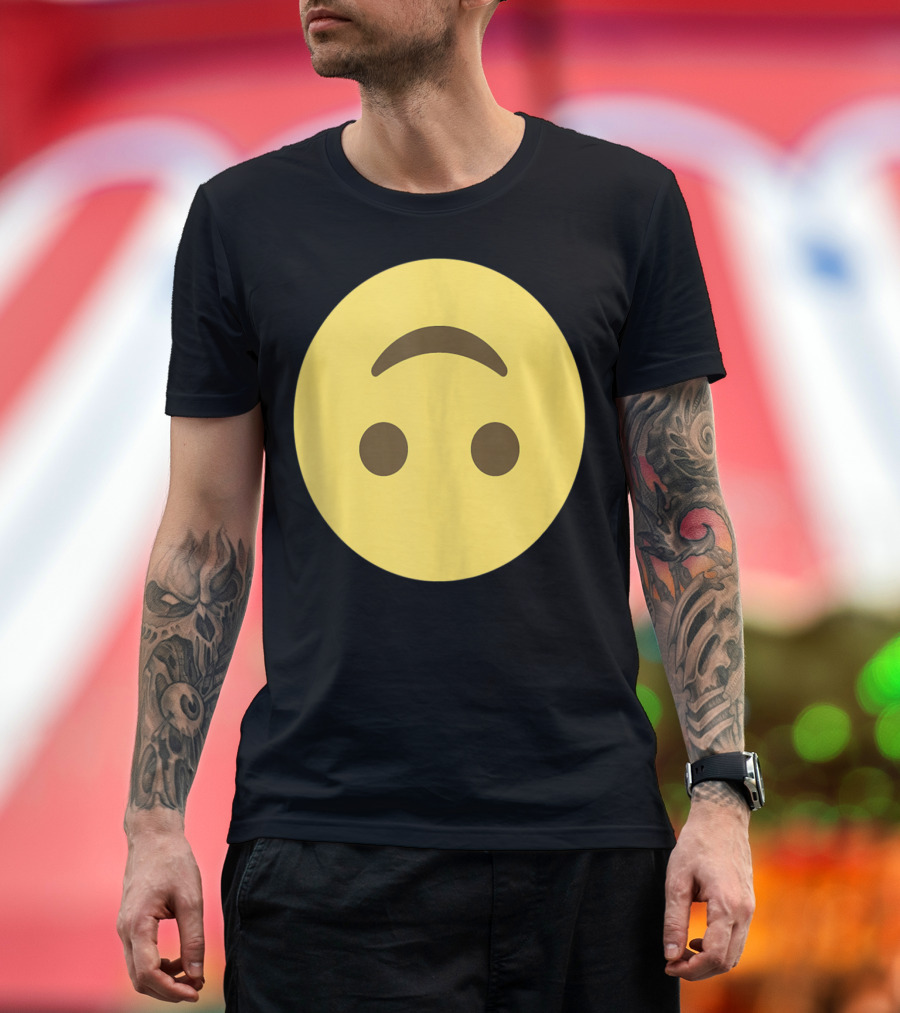 Upsidedown Face Emoji Silly Smiley Joking T-Shirt