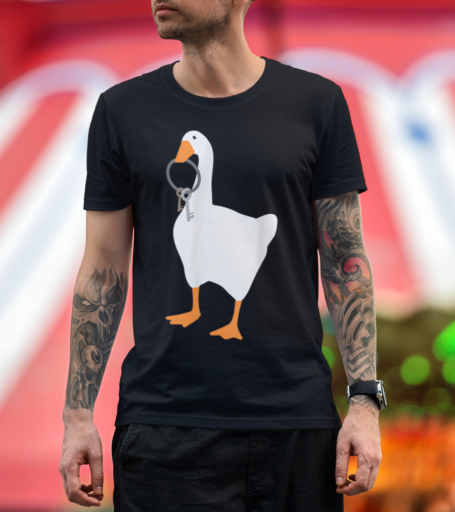 Goose With Keys Mouth Holding Keys Goose T-Shirt