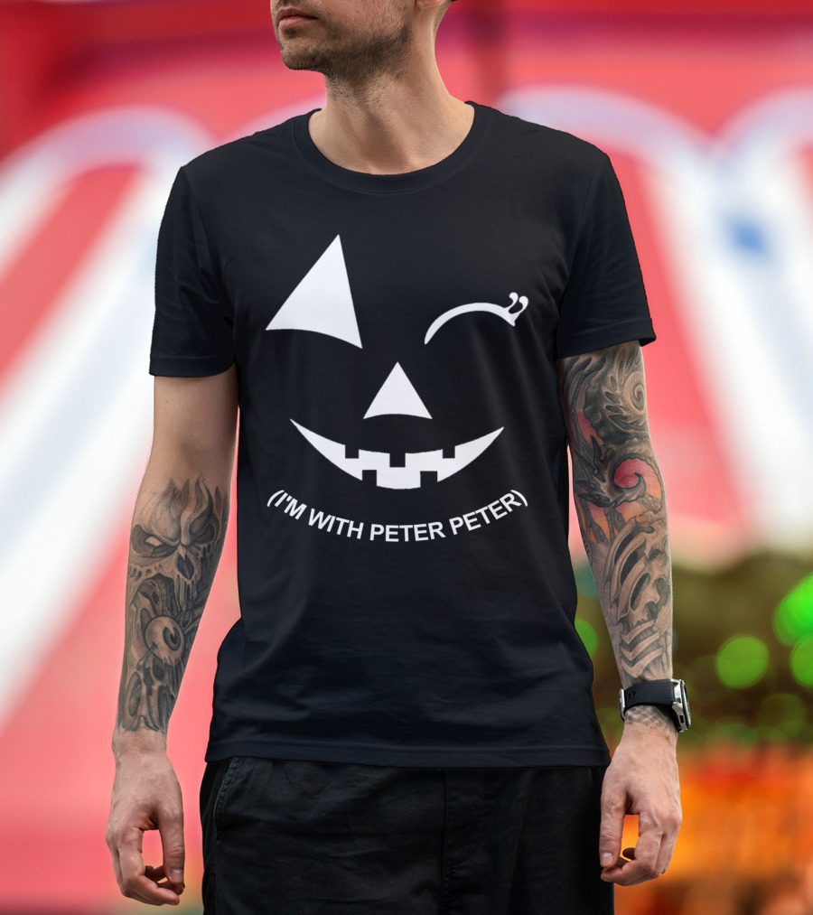 I'M WITH PETER PETER PUMPKIN EATER WIFE FACE HALLOWEEN T-Shirt