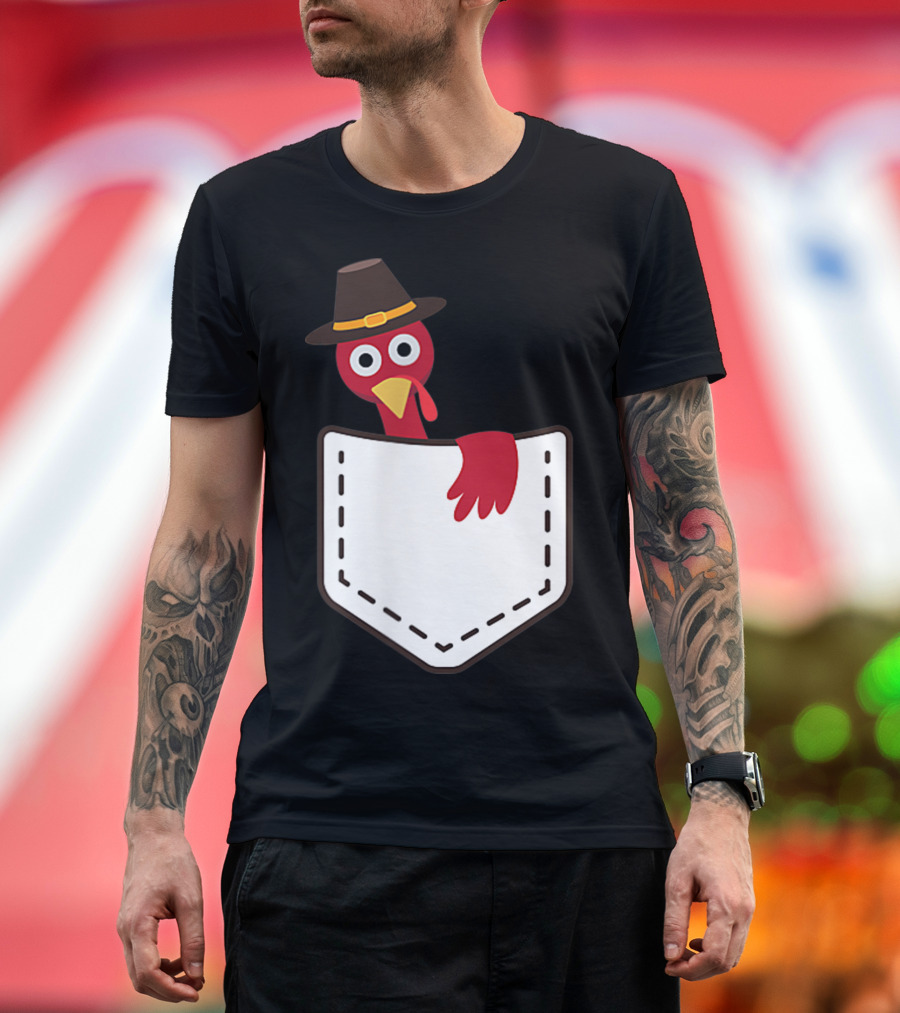 Pilgrim Turkey Peekaboo in Pocket T-Shirt