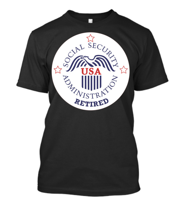 Social Security Administration USA Retired Emblem With Stars T-Shirt