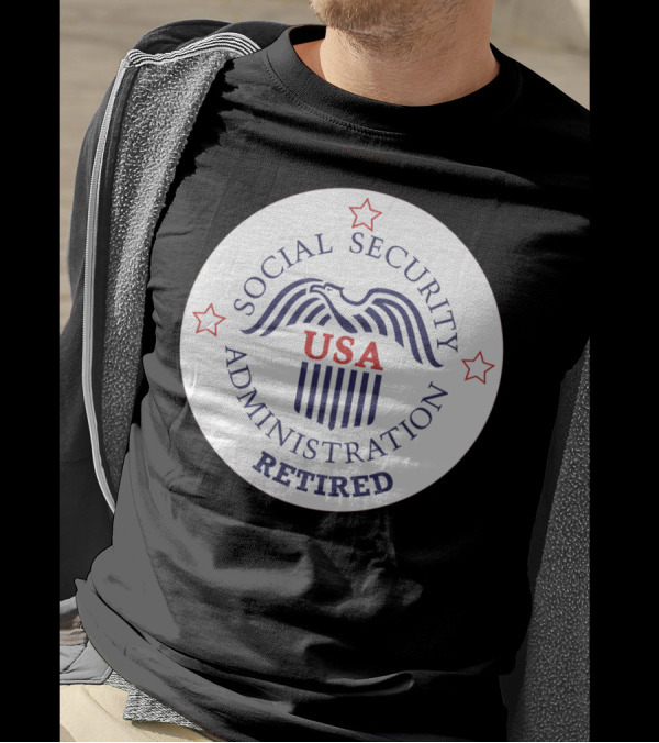 Social Security Administration USA Retired Emblem With Stars T-Shirt
