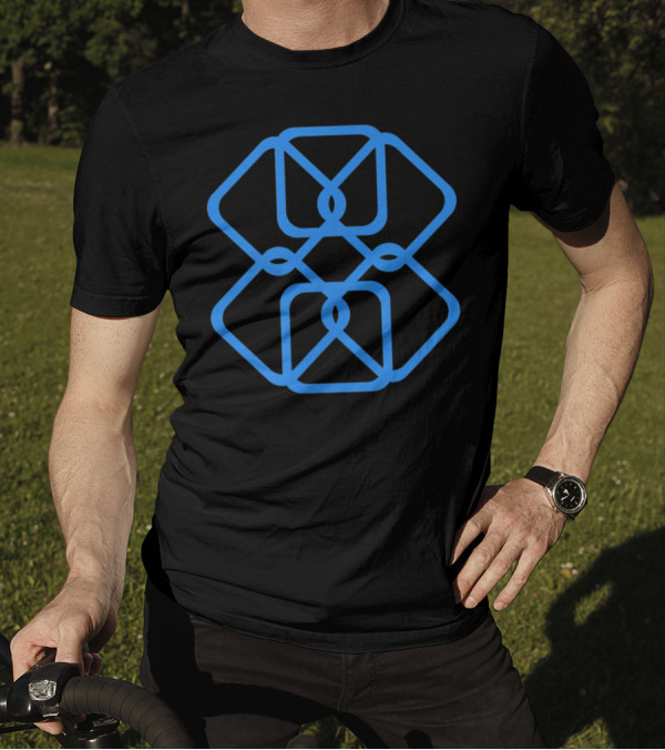 Cool Blue Geometric Squares T-Shirt