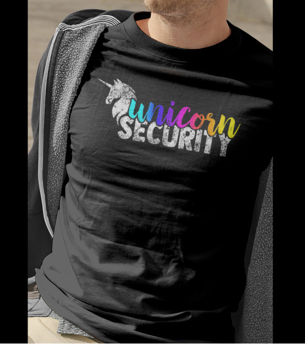 Unicorn Security Rainbow Squad Funny Dad Security Team T-Shirt