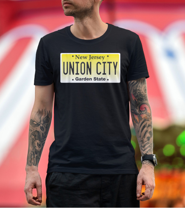 Premium T-Shirt: Union City New Jersey Garden State License Plate T-Shirt Union City New Jersey Garden State License Plate T-Shirt