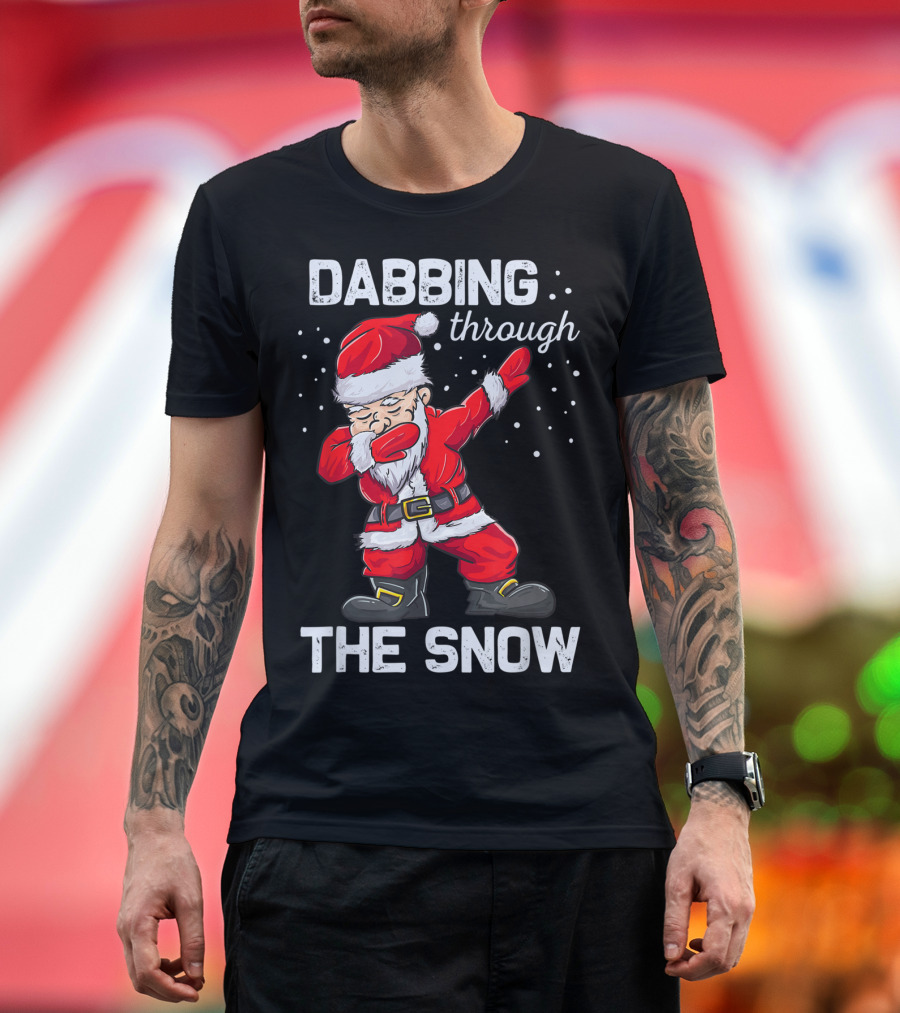 Dabbing Through the Snow Funny Santa Claus Christmas Dab T-Shirt