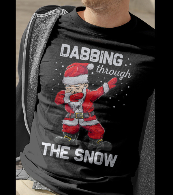 Dabbing Through The Snow Funny Santa Claus Christmas Dab T-Shirt