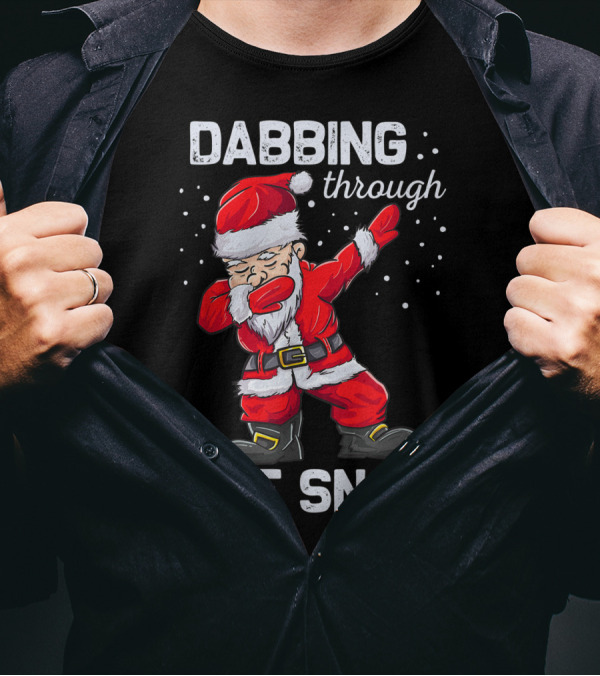 Dabbing Through The Snow Funny Santa Claus Christmas Dab T-Shirt