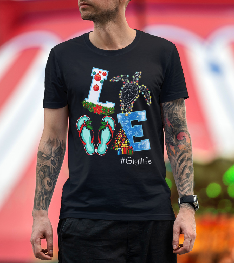 Love Gigilife Turtle Christmas Flip-Flops#Gigilife T-Shirt