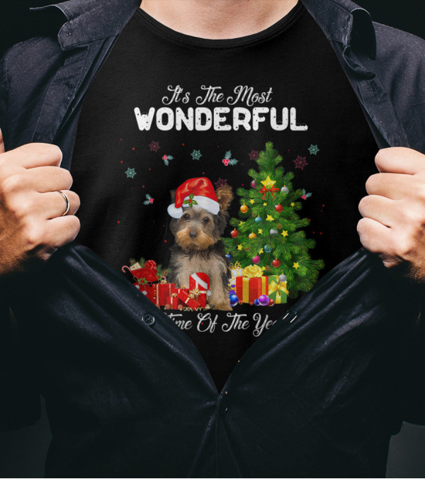 It's The Most Wonderful Time Of The Year Morkie Christmas Tree And Presents T-Shirt