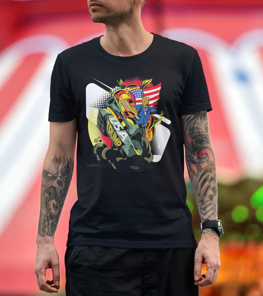 USA Trump Tank with American Flag Rally Against The Witch Hunt T-Shirt