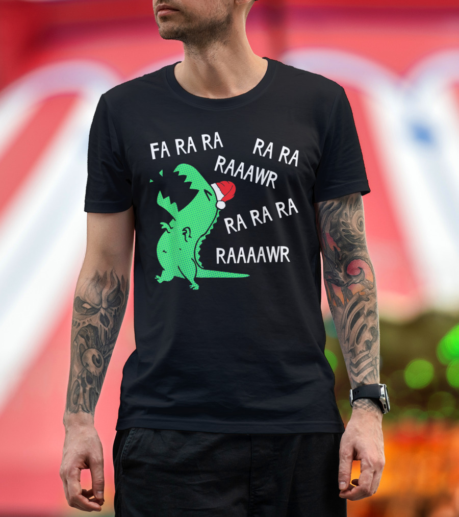FA RA RA RAAAWR Dinosaur Christmas Carols T-Shirt