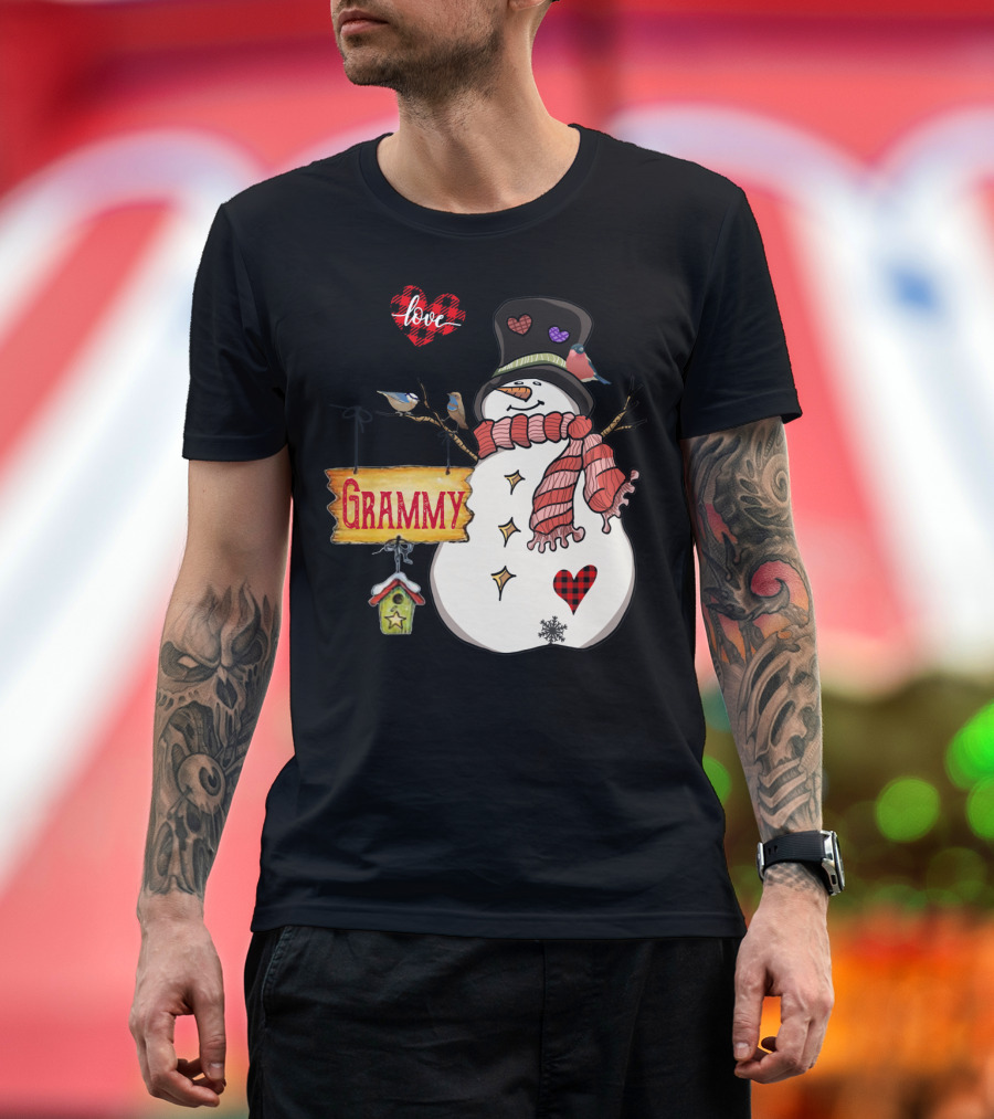 I Love Being A Grammy Snowman Family T-Shirt