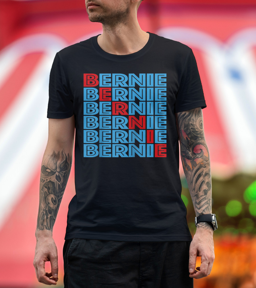 Bernie Sanders Repeated Text Stacks Senator Democratic T-Shirt