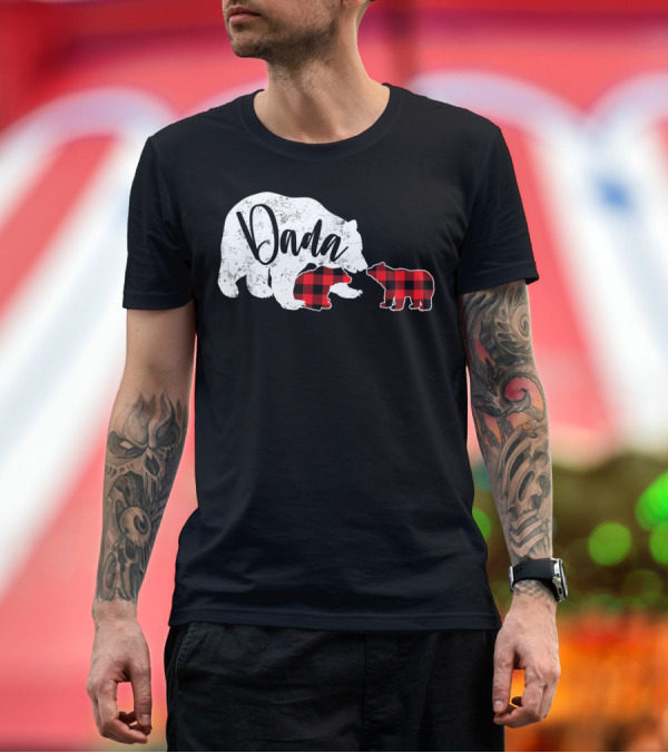 Premium T-Shirt: Dada Bear Buffalo Plaid Two Cubs Matching Family T-Shirt Dada Bear Buffalo Plaid Two Cubs Matching Family T-Shirt