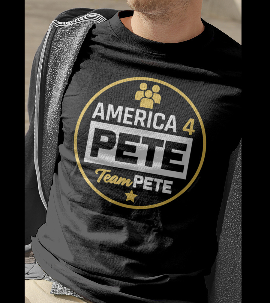 America 4 Pete Team Pete Buttigieg Support Badge Circle Star T-Shirt
