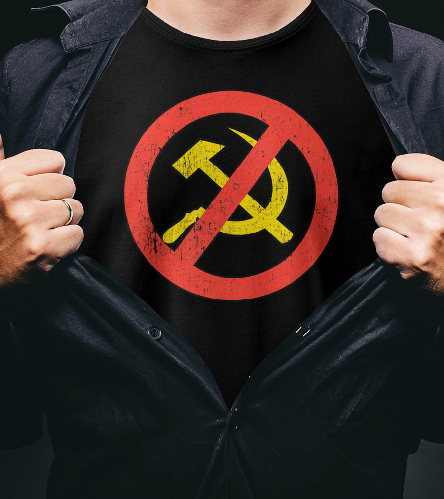 Anti Communism Symbol Hammer And Sickle No Sign T-Shirt