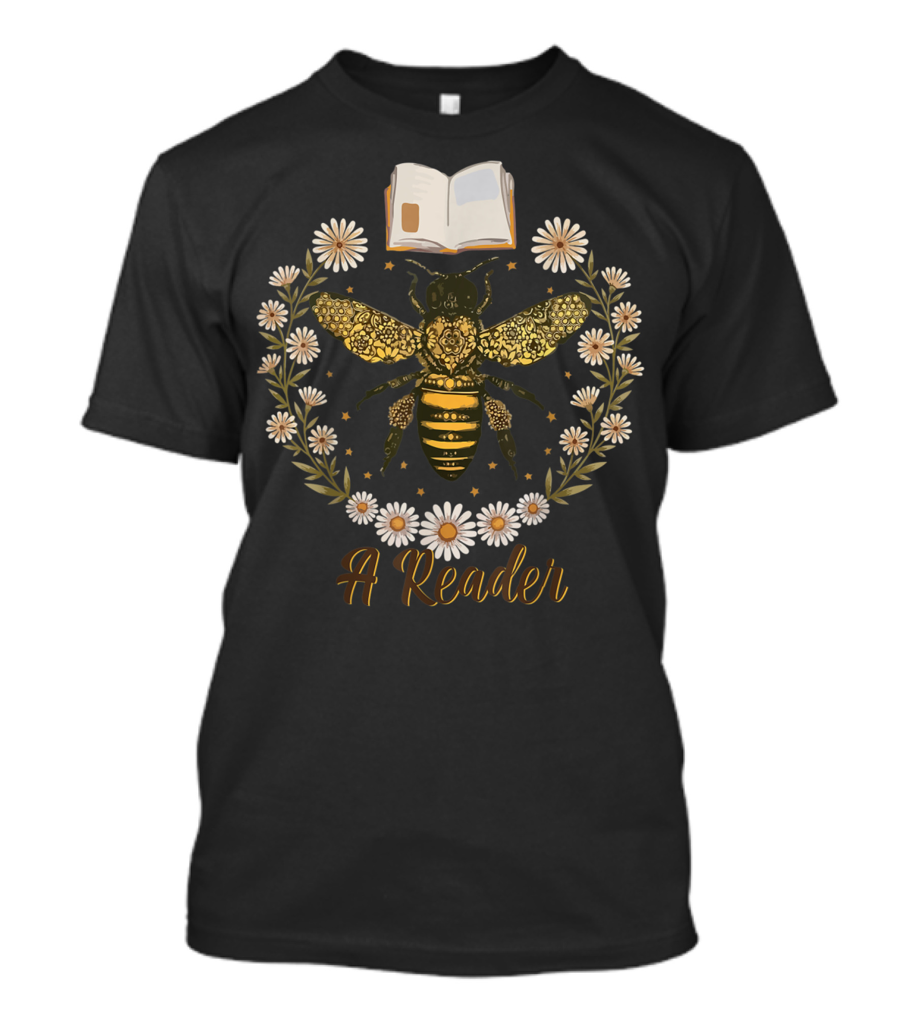 Bee Flower A Reader Women Cute Book Lov T-Shirt
