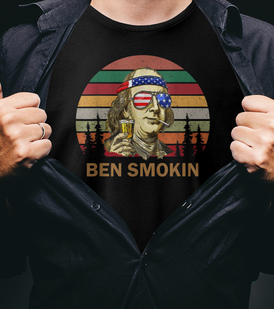 Ben Smokin Benjamin Franklin Patriotic T-Shirt