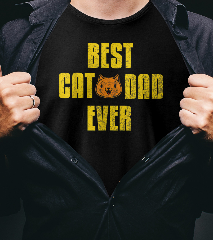 Best Cat Dad Ever Funny Fathers Day Gift T-Shirt