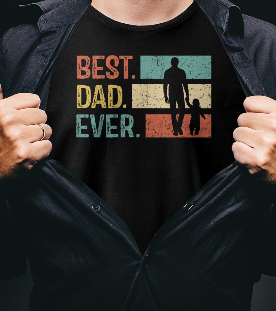 Best Dad Ever Vintage Papa Daddy Gift T-Shirt